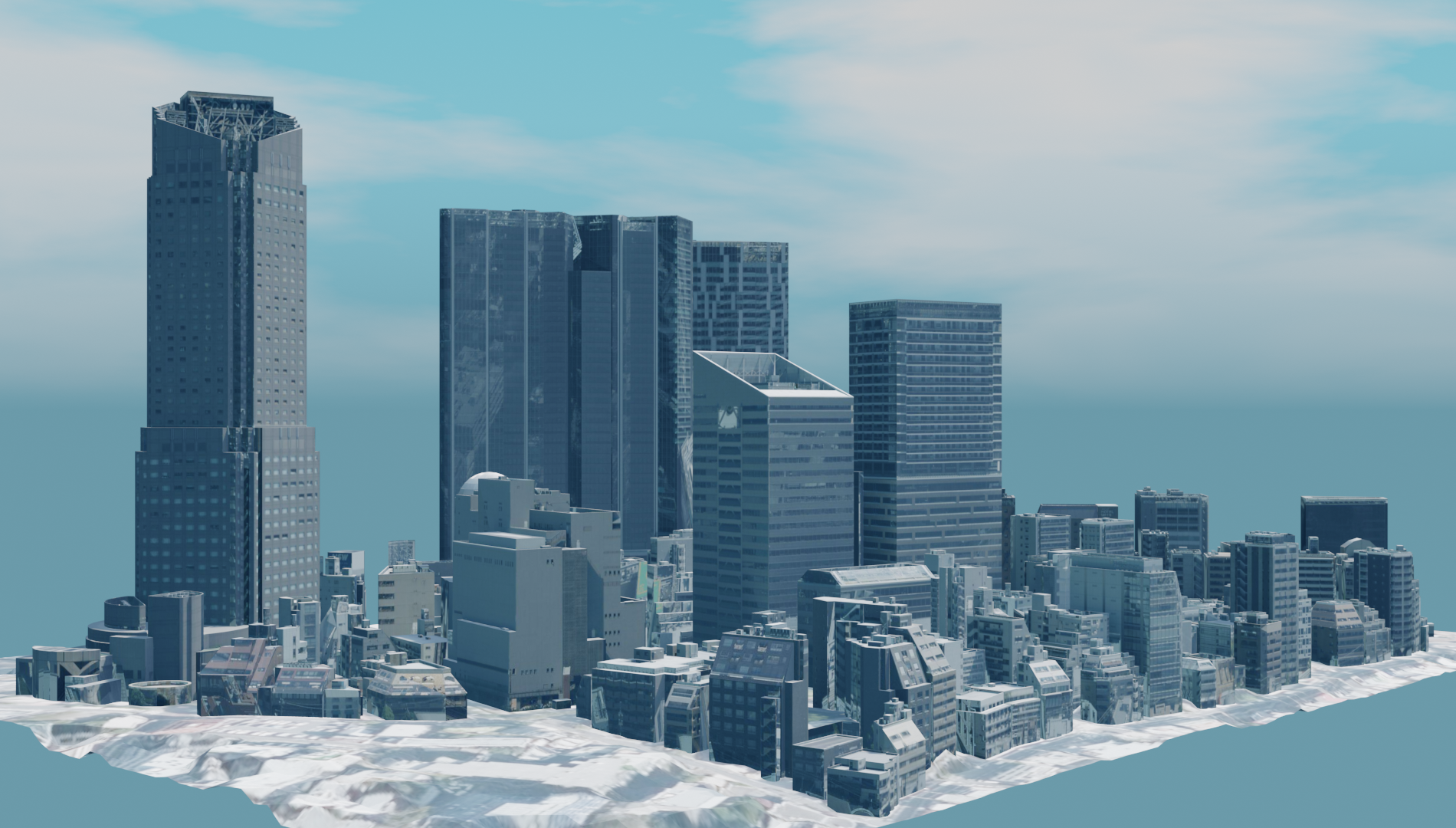 Blenderで切り出した渋谷駅周辺の3D都市モデル